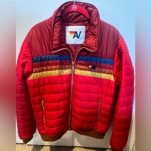 Aviator Nation Adult 4Stripe puffer jacket!!! Woman’s Medium RED